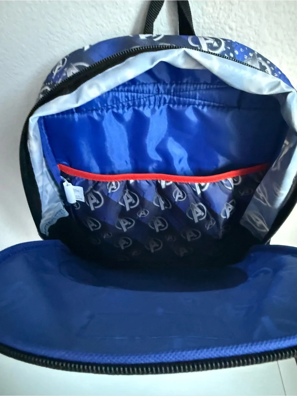 Marvel Kids Blue Avengers Light-Up Backpack with Multicolor Character Panel